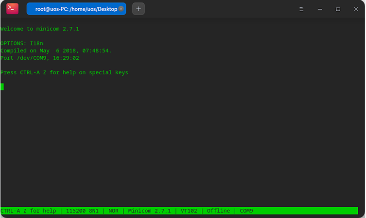 國產化主板如何使用minicom讀取日志?(圖4) 國產化主板如何使用minicom讀取日志?(圖4)