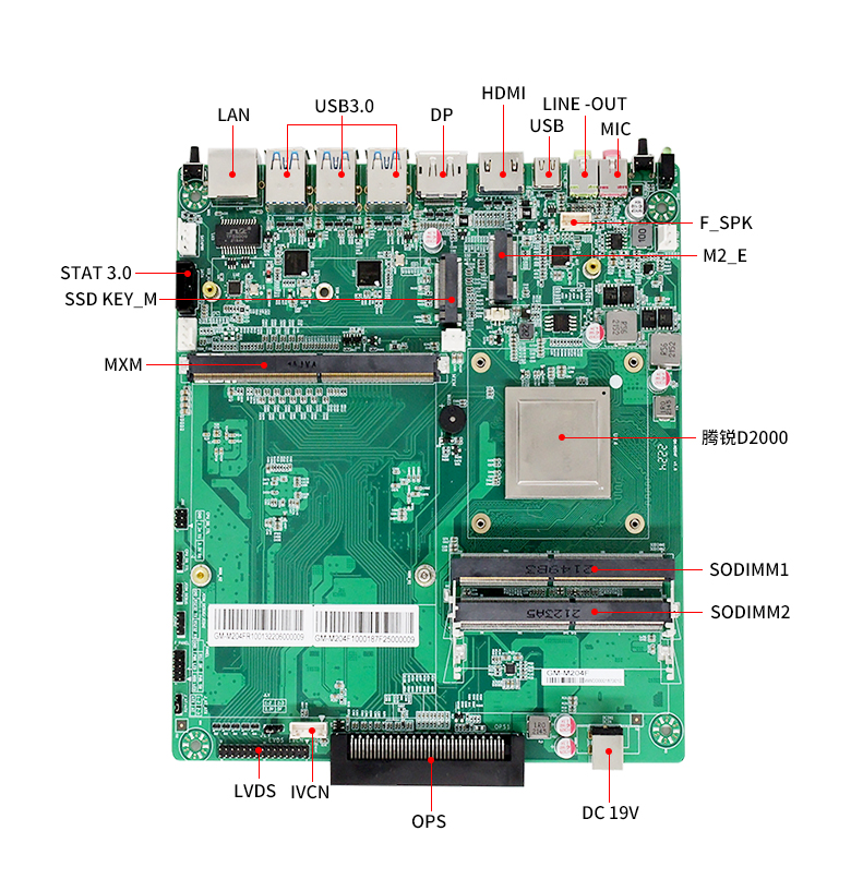 飛騰D2000教學(xué)一體機OPS電腦主板(圖4)